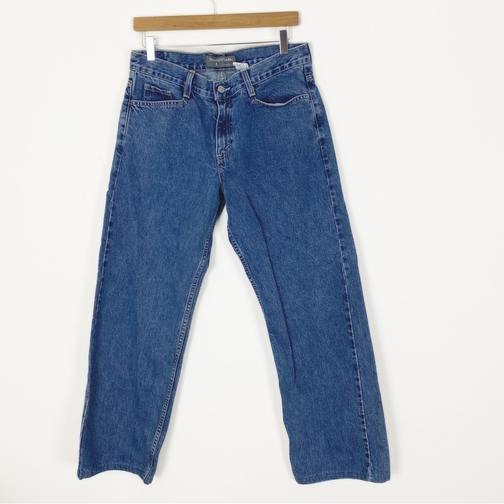 VINTAGE Y2K SILVERTAB LEVI’S Straight Leg Loose Fit Denim Jeans Size 11 Retro
